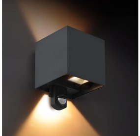 Brilagi - Zewnętrzny kinkiet LED z czujnikiem CUBE LED/6W/230V antracyt