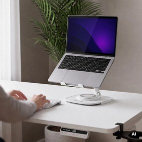 Podstawka stojak pod laptopa regulowana biała, 265x200x74-225 mm