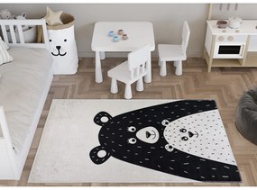 Czarno-biały dywan dziecięcy odpowiedni do prania 160x230 cm Bear Family – Vitaus