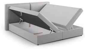 Jasnoszare łóżko boxspring ze schowkiem 180x200 cm Arendal – Cosmopolitan Design