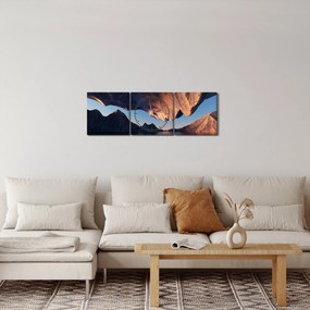 Obraz - Klify 3D (z zegarem) (90x30 cm)