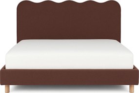 Łóżko Tapicerowane 160x200 cm IZMIR ze Stelażem Dwuosobowe Rude