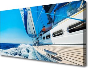 Obraz canvas Samotna Łódź na Falach