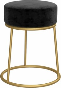 Czarny aksamitny metalowy taboret glamour Z4-L85