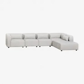 Sofa Modułowy 5-częściowy Z Prawym Szezlongiem Fogler Tkaniny Jasnoszary - Sklum