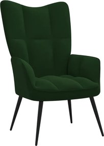 Ciemnozielony Welurowy Fotel Pikowany B9-L17