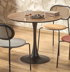 Okrągły stół Olmo z orzechowym blatem