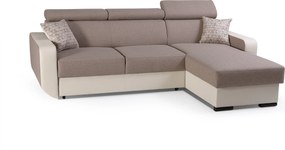 Masseno Narożnik PALAZZO z funkcją spania i pojemnikiem na pościel Narozniki L, Rozkładana sofa - Brązowy, INARI 23+MADRYT 912