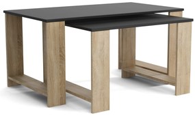 Stoliki kawowe ZESTAW STOLIKÓW 90+65cm MORI Dąb Sonoma/Czarny