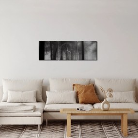 Obraz - Las we mgle (z zegarem) (90x30 cm)