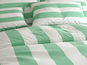 PrzytulneMieszkanie.pl PrzytulneMieszkanie.pl Pościel bawełniana STRIPES biało-zielona Rozmiar pościeli: 70 x 90 cm | 140 x 200 cm