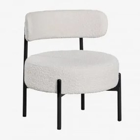 Fotel Tapicerowany Anisa Czarny & Bouclé White - Sklum