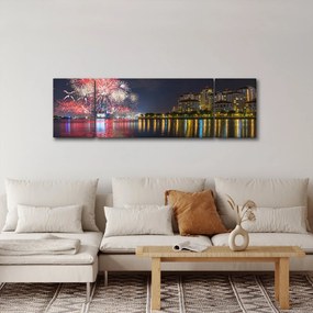 Obraz fajerwerków w Singapurze (170x50 cm)
