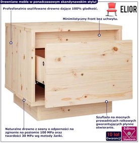 Szafka nocna z litego drewna z szufladą - Lela