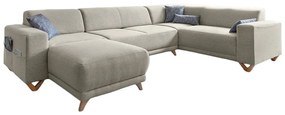 Beżowy rozkładany/ze schowkiem narożnik (prawostronny/w kształcie litery U) Classy Sophie – Miuform