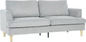 HOMCOM Sofa 3-osobowa, kanapa z podłokietnikami, tapicerowana sofa w sztruksowym stylu do salonu Jasnoszary | Aosom PL