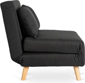 Fotel Rozkładany Leżanka Wypoczynkowy MARRY 2 do Spania Czarny
