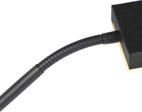 Nowoczesna lampa stojąca czarna z diodą LED i ściemniaczem z lampką do czytania - Jazzy