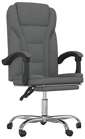 Ciemnoszare krzesło biurowe z podnóżkiem P8-G09