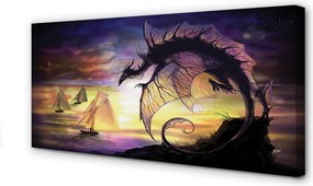 Zdjęcie na płótnie Smok, Morze i Statki