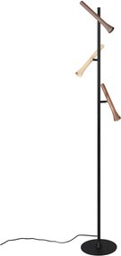 Czarna lampa stojąca LED z metalowym kloszem (wysokość 150 cm) Fiato – Trio