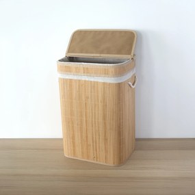 Bambusowy kosz na pranie z pokrywą LUVA, 80 l