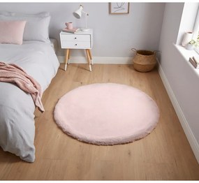Różowy dywan Think Rugs Teddy, ⌀ 120 cm