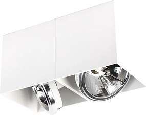Designerski reflektor biały prostokątny 2-światła - Box