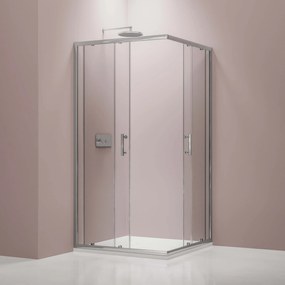 Kabina prysznicowa narożna EX506 drzwi przesuwneSzkło ESG 6 mm z powłoką Nano – 80 x 80 x 195 cm