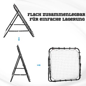 HOMCOM Football Rebounder do treningu, regulowany kąt, metalowa rurka, PE Tkanina 96 x 80 x 96 cm Czarny