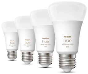 Inteligentne żarówki LED z gwintem E27, 9 W zestaw 4 szt. White and color ambiance – Philips Hue