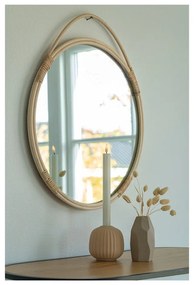 Lustro ścienne z rattanową ramą ø 50 cm Malo – House Nordic