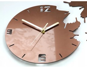 Zegar ścienny nowoczesny do salonu lub sypialni akrylowy brązowy z motylami