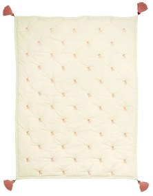 Jasnożółto-różowy pikowany koc dziecięcy z bawełny organicznej 90x120 cm Bows – Cam Cam Copenhagen