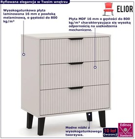 Komoda kaszmirowa z 3 szufladami na nóżkach W5-B57