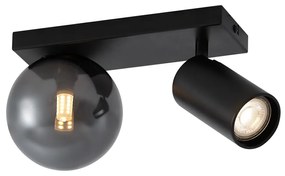 Nowoczesna lampa sufitowa czarna 2-punktowa regulowana - Lesly Nowoczesny Oswietlenie wewnetrzne