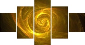 Obraz abstrakcyjnej żółtej spirali (125x70 cm)