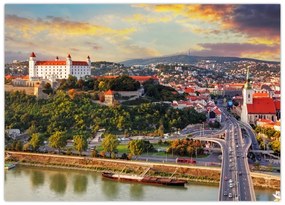 Obraz na szkle - Panorama Bratysławy, Słowacja (70x50 cm)