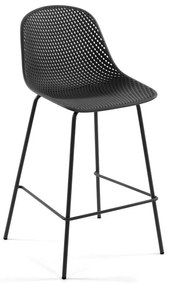 Antracytowy metalowy/plastikowy hoker ogrodowy Quinby – Kave Home