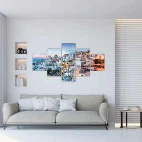 Obraz - Zmierzch na Santorini (125x70 cm)