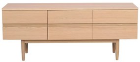 Naturalna szafka pod TV z litego drewna dębowego 135x55 cm Moresby – Rowico