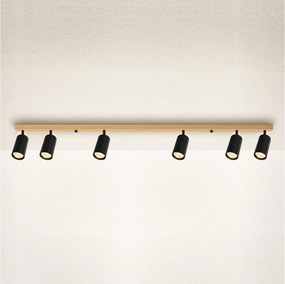 Brilagi - Oprawa punktowa SELE 6xGU10/30W/230V czarna/dekor dębu