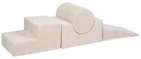 Kremowy sztruksowy piankowy plac zabaw 4 szt. wysokość 30 cm 45x170 cm Montessori – Meowbaby