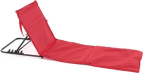 Czerwona mata plażowa z oparciem składana Oxford 158x58 cm