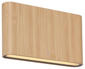Zewnetrzna Skandynawska Lampa Ścienna Zewnętrzna Drewniana 17,5cm z LED IP65 - BattSkandynawski Oswietlenie zewnetrzne