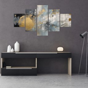 Obraz - Abstrakcja ze złotą kulą (125x70 cm)