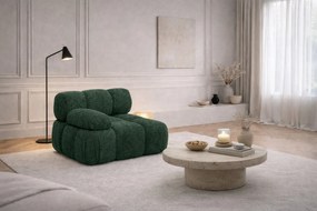 Moduł boczny do systemu modułowego, tkanina bukla Abriamo, Ciemnozielony, Lewy, Selia