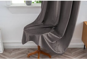 Zasłona zaciemniająca DUNES VELVET 140x250 cm, ciemnoszara Zawieszanie: Metalowe pierścienie
