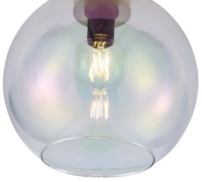 Lampa sufitowa Art Deco złota ze szkłem w kolorze tęczy - Sandra ArtDeco Oswietlenie wewnetrzne