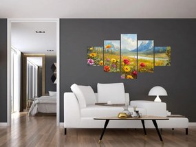 Obraz - Malowany krajobraz (125x70 cm)